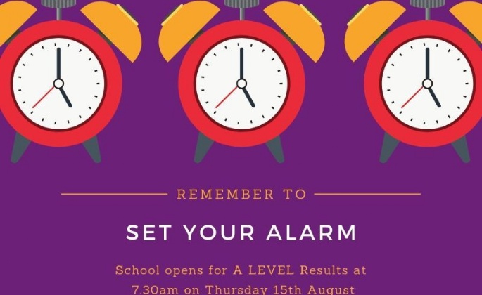 Latest News » A Level Results Reminder - 15.8.19